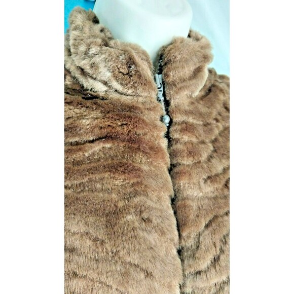 Vintage Bechamel Faux Fur Zip Up Lined Vest size Petite Medium - Picture 3 of 6